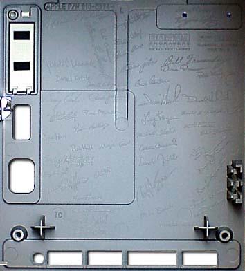 Signatures of Mac team inside original Macintosh case.